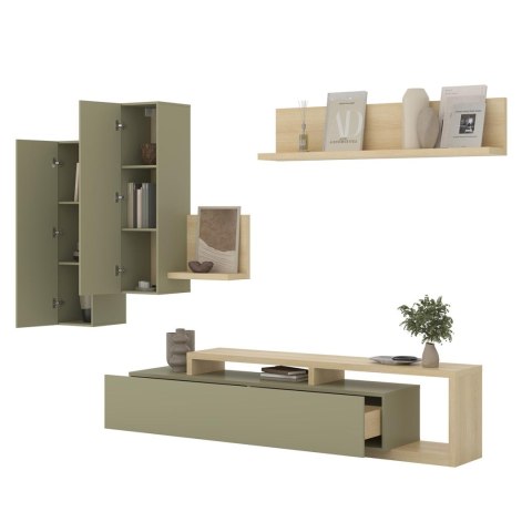 Meblościanka TABO BT09 dąb lindberg / eukaliptus