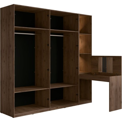 Zestaw mebli MARGHERA 1 z oświetleniem orzech elegant / czarny onyx