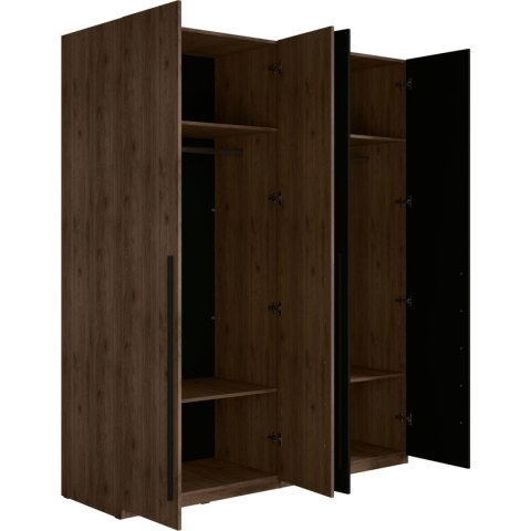 Zestaw mebli MARGHERA 1 z oświetleniem orzech elegant / czarny onyx