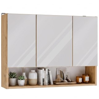 Szafka Łazienkowa Wisząca POLA 3DL/P DĄB ARTISAN 80 Cm 3 Lustra z Półką