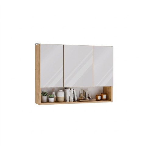 Szafka Łazienkowa Wisząca POLA 3DL/P DĄB ARTISAN 80 Cm 3 Lustra z Półką