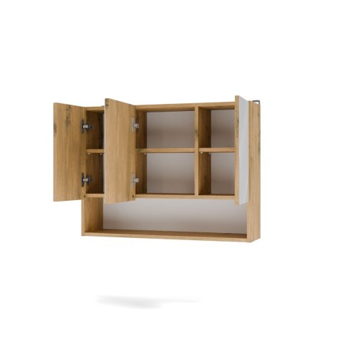 Szafka Łazienkowa Wisząca POLA 3DL/P DĄB ARTISAN 80 Cm 3 Lustra z Półką