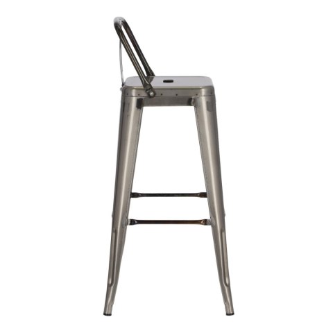 Hoker D2.DESIGN Paris Back 75 cm metalowy srebrny z oparciem, insp. Tolix ( Rozmiar: uniwersalny )