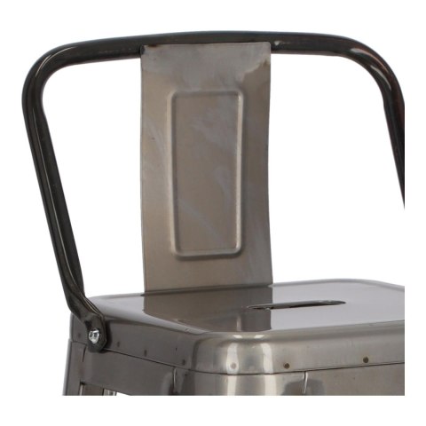 Hoker D2.DESIGN Paris Back 75 cm metalowy srebrny z oparciem, insp. Tolix ( Rozmiar: uniwersalny )