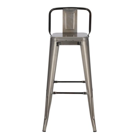 Hoker D2.DESIGN Paris Back 75 cm metalowy srebrny z oparciem, insp. Tolix ( Rozmiar: uniwersalny )