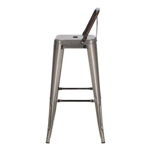 Hoker D2.DESIGN Paris Back 75 cm metalowy srebrny z oparciem, insp. Tolix ( Rozmiar: uniwersalny )