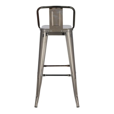 Hoker D2.DESIGN Paris Back 75 cm metalowy srebrny z oparciem, insp. Tolix ( Rozmiar: uniwersalny )