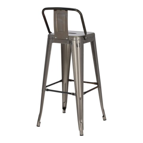 Hoker D2.DESIGN Paris Back 75 cm metalowy srebrny z oparciem, insp. Tolix ( Rozmiar: uniwersalny )