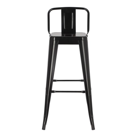 Hoker z oparciem D2.DESIGN Paris Back 75 cm metalowy czarny industrialny ( Rozmiar: uniwersalny )