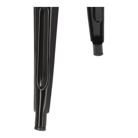 Hoker z oparciem D2.DESIGN Paris Back 75 cm metalowy czarny industrialny ( Rozmiar: uniwersalny )