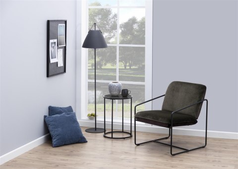 Stolik kawowy Actona Seaford MDF metal czarny okrągły 40 cm ( Rozmiar: uniwersalny )