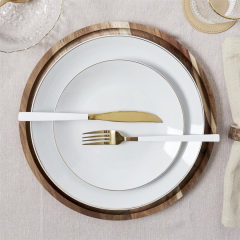 Talerz głęboki Pearl Gold 20cm biały ( Rozmiar: uniwersalny )