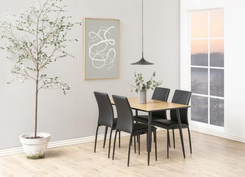 Stół do jadalni Wilma Actona drewniany naturalny dąb z czarnymi metalowymi nogami 120x80 cm ( Rozmiar: uniwersalny )