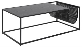 Stolik kawowy Actona Seaford z gazetnikiem metalowy czarny 110x60 cm ( Rozmiar: uniwersalny )