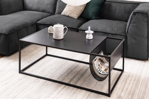 Stolik kawowy Actona Seaford z gazetnikiem metalowy czarny 110x60 cm ( Rozmiar: uniwersalny )