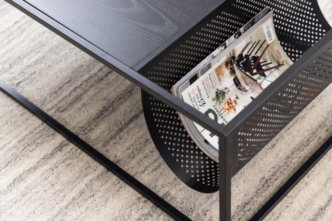 Stolik kawowy Actona Seaford z gazetnikiem metalowy czarny 110x60 cm ( Rozmiar: uniwersalny )