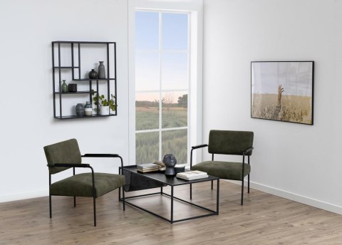 Stolik kawowy Actona Seaford z gazetnikiem metalowy czarny 110x60 cm ( Rozmiar: uniwersalny )