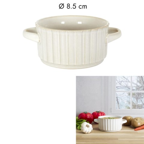 Bulionówka z uszami Vlora 8,5cm beżowa ( Rozmiar: uniwersalny )