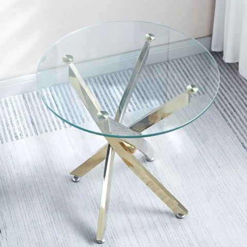 Stolik kawowy Amber 60cm transparentny/ złoty ( Rozmiar: uniwersalny )