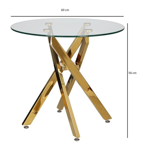Stolik kawowy Amber 60cm transparentny/ złoty ( Rozmiar: uniwersalny )