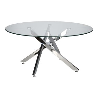 Stolik kawowy Amber 90cm transparentny/ chrom ( Rozmiar: uniwersalny )