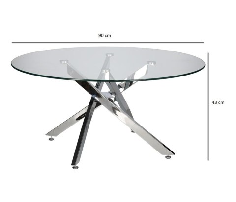 Stolik kawowy Amber 90cm transparentny/ chrom ( Rozmiar: uniwersalny )