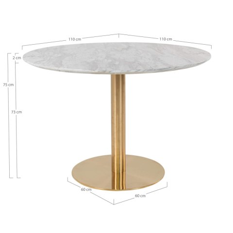 Stół Bolzano 110cm marmur/ złoty ( Rozmiar: uniwersalny )