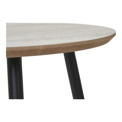 Stolik kawowy Aalst 55cm trawertyn/ czarny ( Rozmiar: uniwersalny )