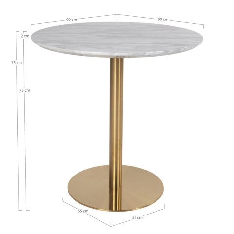 Stół Bolzano 90cm marmur/ złoty ( Rozmiar: uniwersalny )