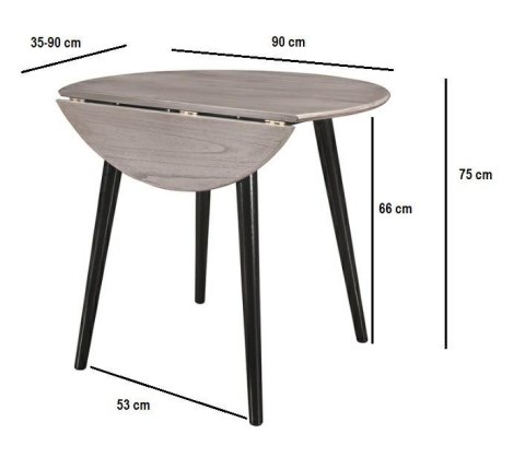 Stół Drop składany 90cm dąb rustykalny ( Rozmiar: uniwersalny )