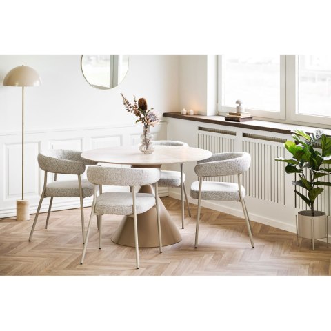 Stół Annecy blat ceramiczny/stal, trawertyn/piaskowy 120 cm ( Rozmiar: uniwersalny )