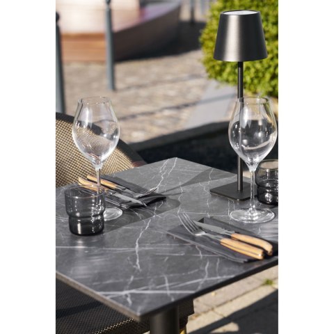 Stół Bistro ciemnoszary marmur , żeliwne czarne nogi ( Rozmiar: uniwersalny )