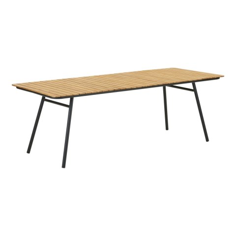 Stół Cleveland drewno tekowe, naturalny, czarne nogi 90x220 cm ( Rozmiar: uniwersalny )
