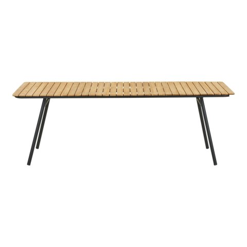 Stół Cleveland drewno tekowe, naturalny, czarne nogi 90x220 cm ( Rozmiar: uniwersalny )