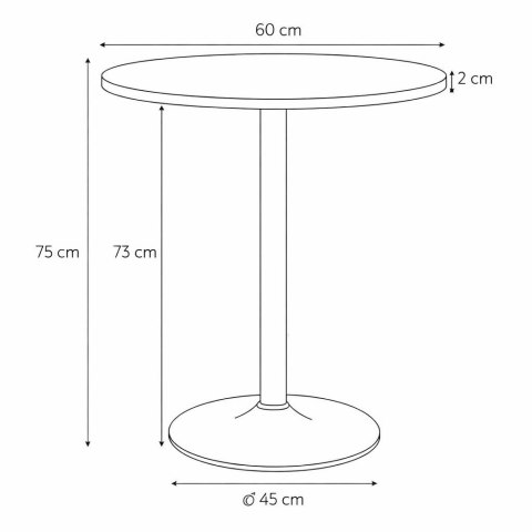Stół Hvar 60cm czarny ( Rozmiar: uniwersalny )