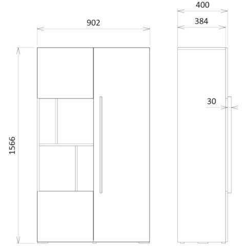 Regał 3D LORI 05 kaszmir / dąb wiosenny