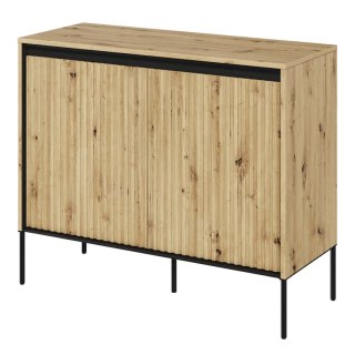 Komoda 2D z oświetleniem dąb artisan/czarny TREND TR02