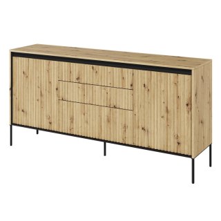 Komoda 2D3S z oświetleniem dąb artisan/czarny TREND TR01