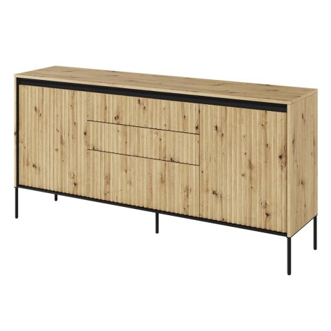 Komoda 2D3S z oświetleniem dąb artisan/czarny TREND TR01