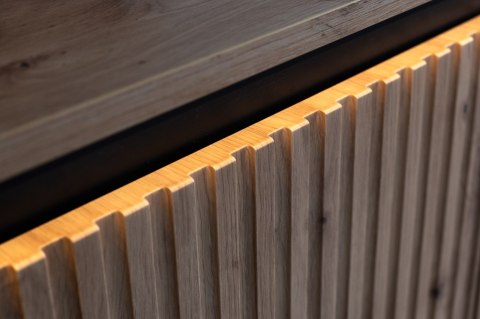 Komoda 2D3S z oświetleniem dąb artisan/czarny TREND TR01
