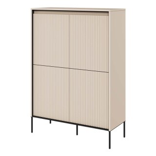 Komoda 4D z oświetleniem beż piaskowy/czarny TREND TR03