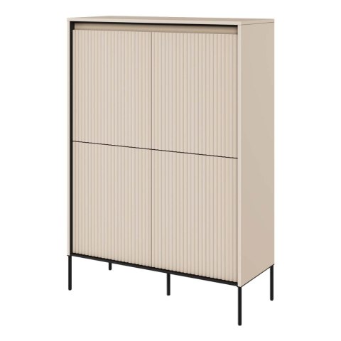 Komoda 4D z oświetleniem beż piaskowy/czarny TREND TR03