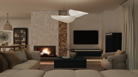 Komoda 4D z oświetleniem dąb artisan/czarny TREND TR03