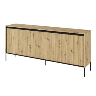 Komoda 4D z oświetleniem dąb artisan/czarny TREND TR04