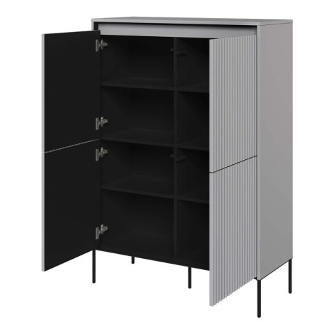 Komoda 4D z oświetleniem szary/czarny TREND TR03