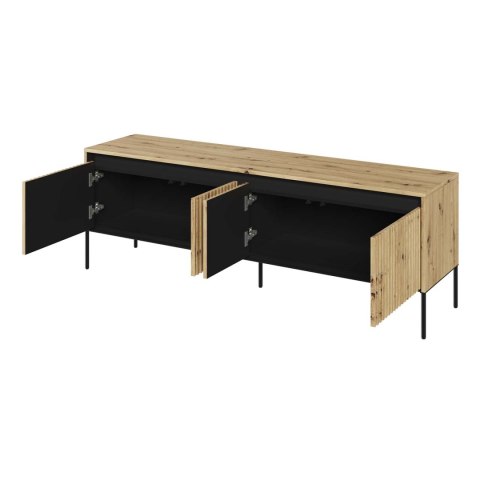 Komoda RTV 166 z oświetleniem dąb artisan/czarny TREND TR05