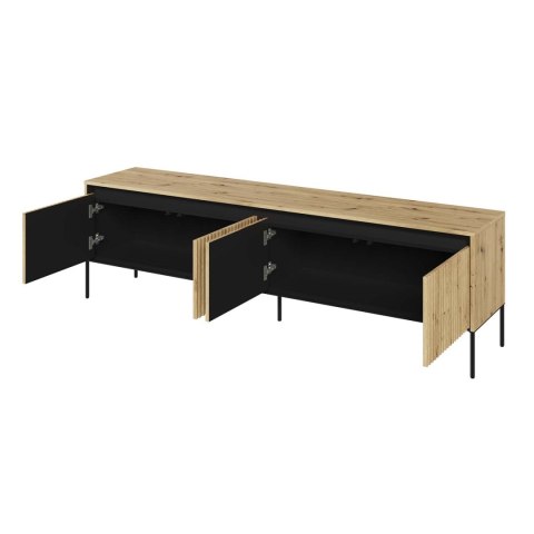 Komoda RTV 192 z oświetleniem dąb artisan/czarny TREND TR06