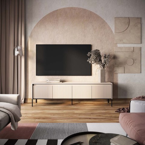 Komoda RTV 192 z oświetleniem dąb artisan/czarny TREND TR06