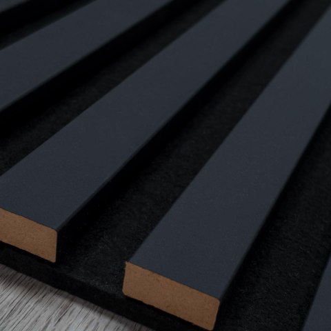 Panel ścienny z lamelami 2szt. BRANDO 30x270cm 6L 8mm czarny mat