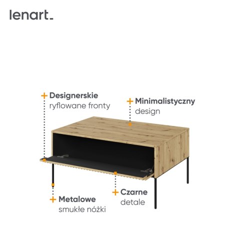 Stolik kawowy 1D dąb artisan/czarny TREND TR09
